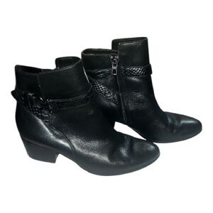 Coach Paulina Black Ankle Boots with Buckle Detail